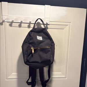 Herschel Supply Company Black Mini Backpack with Gold Zipper
